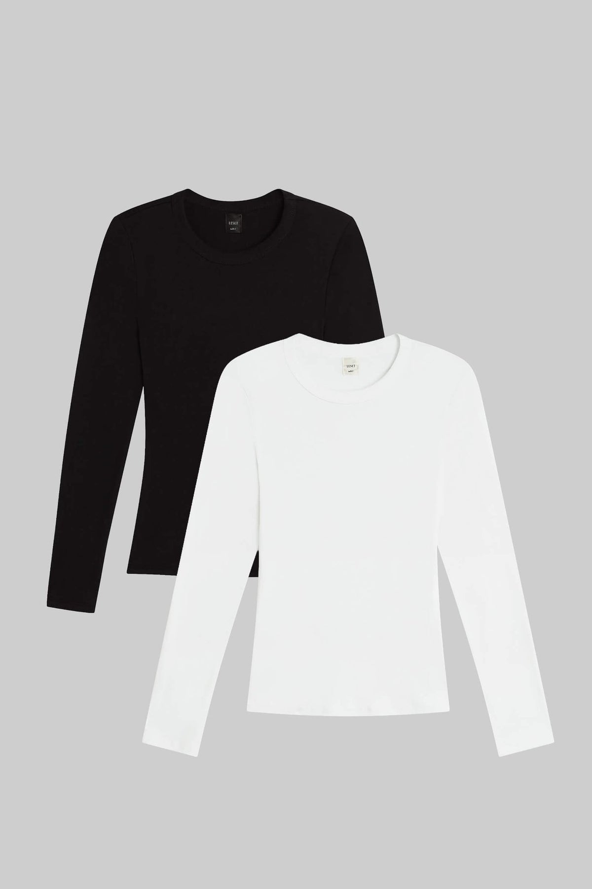 The Nando Slim Fit Long Sleeve 2 Pack - White/Black - Whiteblack - Image 1